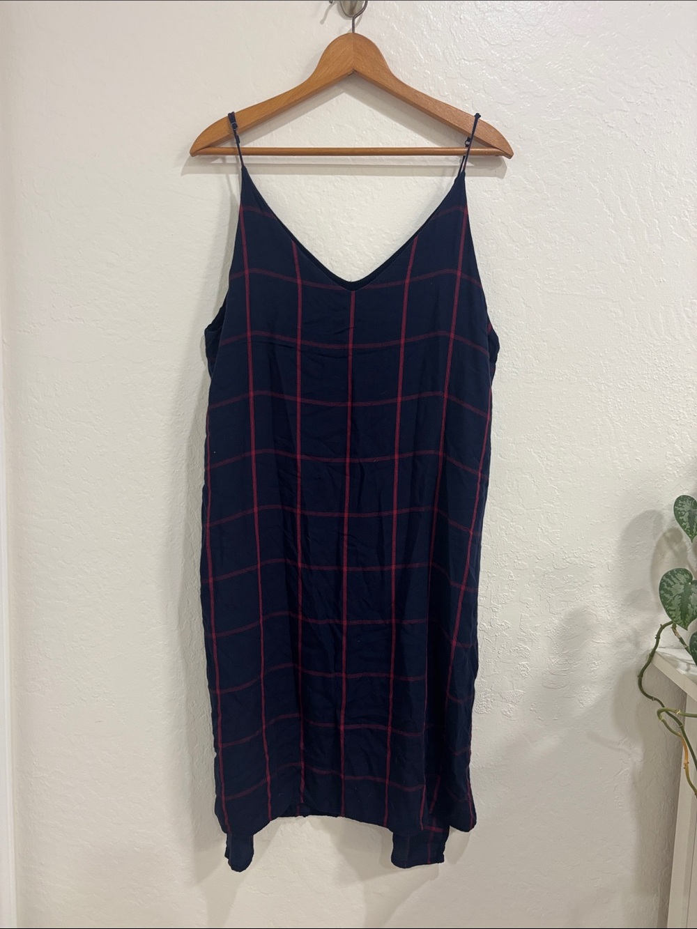 Rails Navy Slip Dress with Red Windowpane